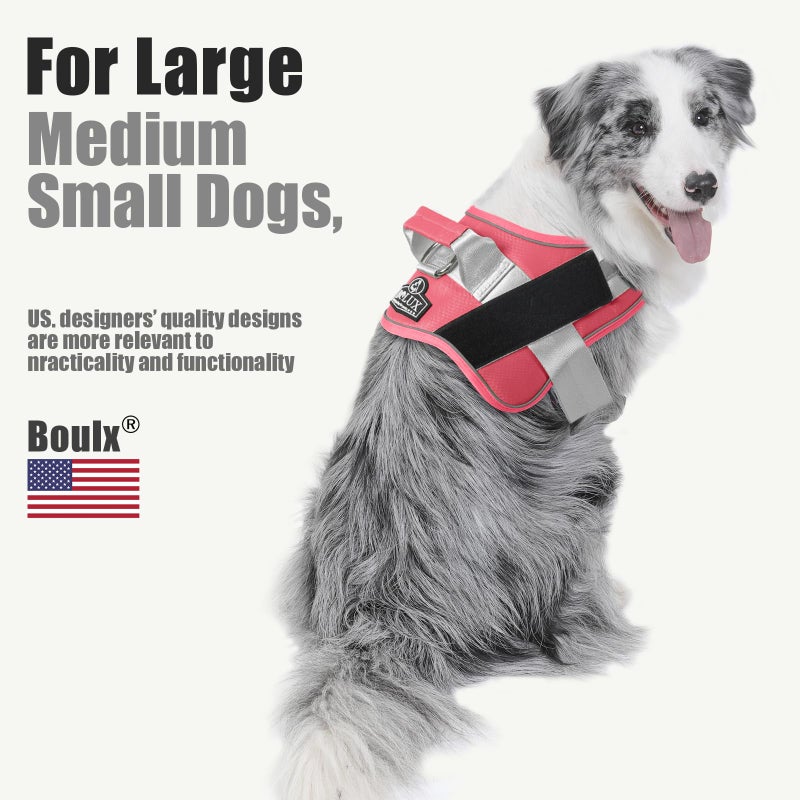 Bolux Dog Harness, No-Pull Reflective Dog Vest, Breathable Adjustable Pet Harness with Handle for Outdoor Walking - No More Pulling, Tugging or Choking (Red, L) - Image 4